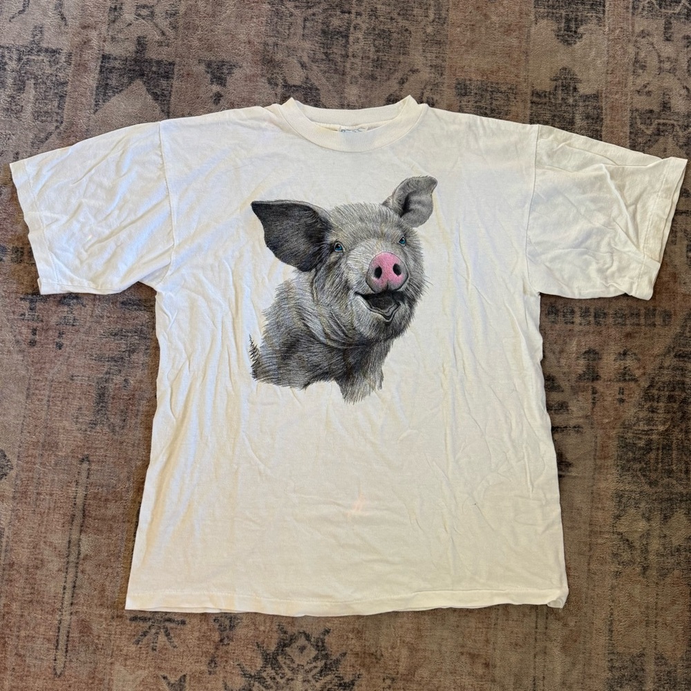 Vintage 90s Pig Graphic Tee Single Stitch